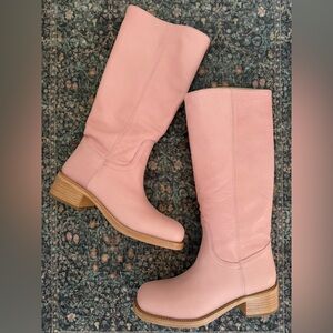 NWT Steve Madden Pink Heeled Riggs Boots